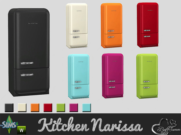 Kitchen Narissa Refrigerator by BuffSumm Sims 4 CC