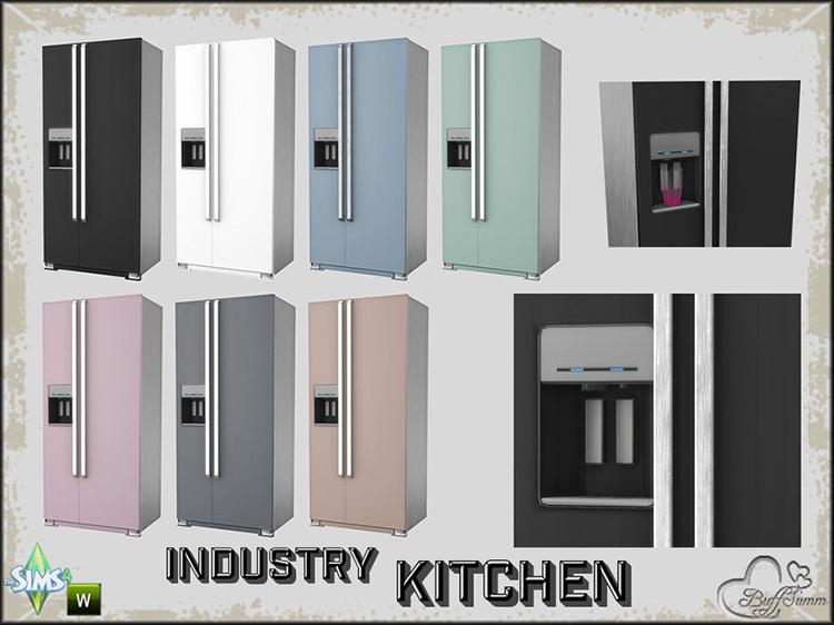 Kitchen Industry Fridge by BuffSumm for Sims 4