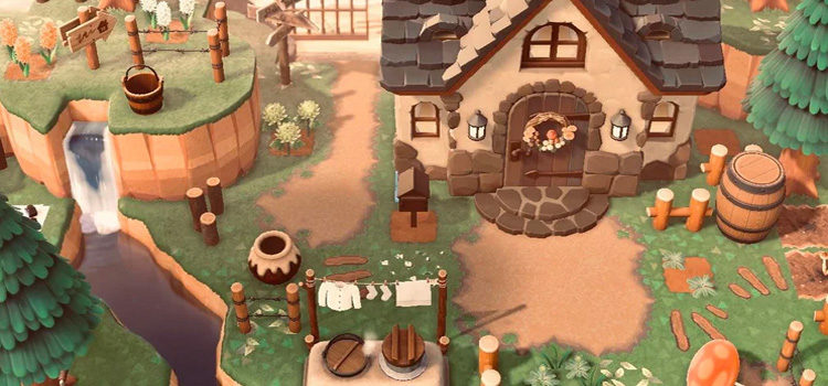 Cottagecore Front Yard & House Idea - Animal Crossing New Horizons