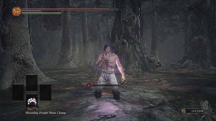 Blooming Purple Moss Clump in DS3