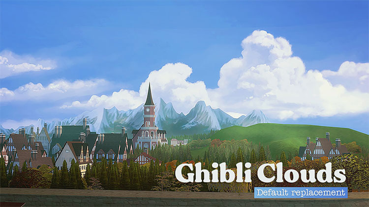 Ghibli Clouds in the Sky - The Sims 4 Mod
