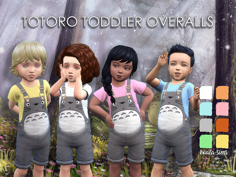 Totoro Toddler Overalls for The Sims 4