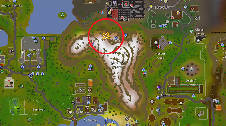 White Wolf Mountain Entrance Location (Map) / OSRS