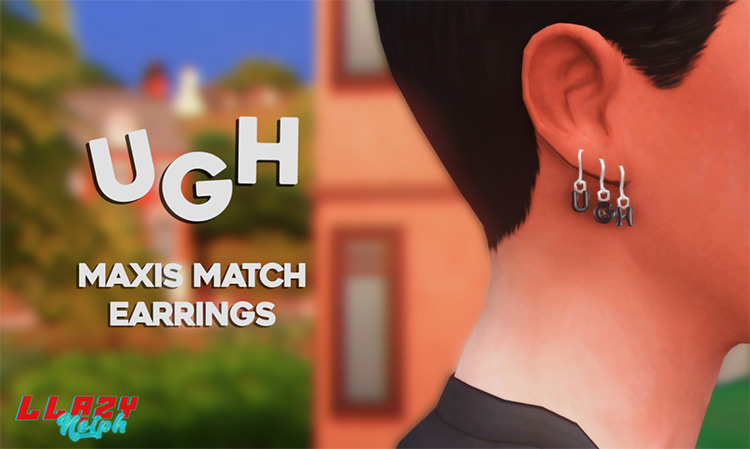 Ugh! Earrings (Maxis Match) Sims 4 CC