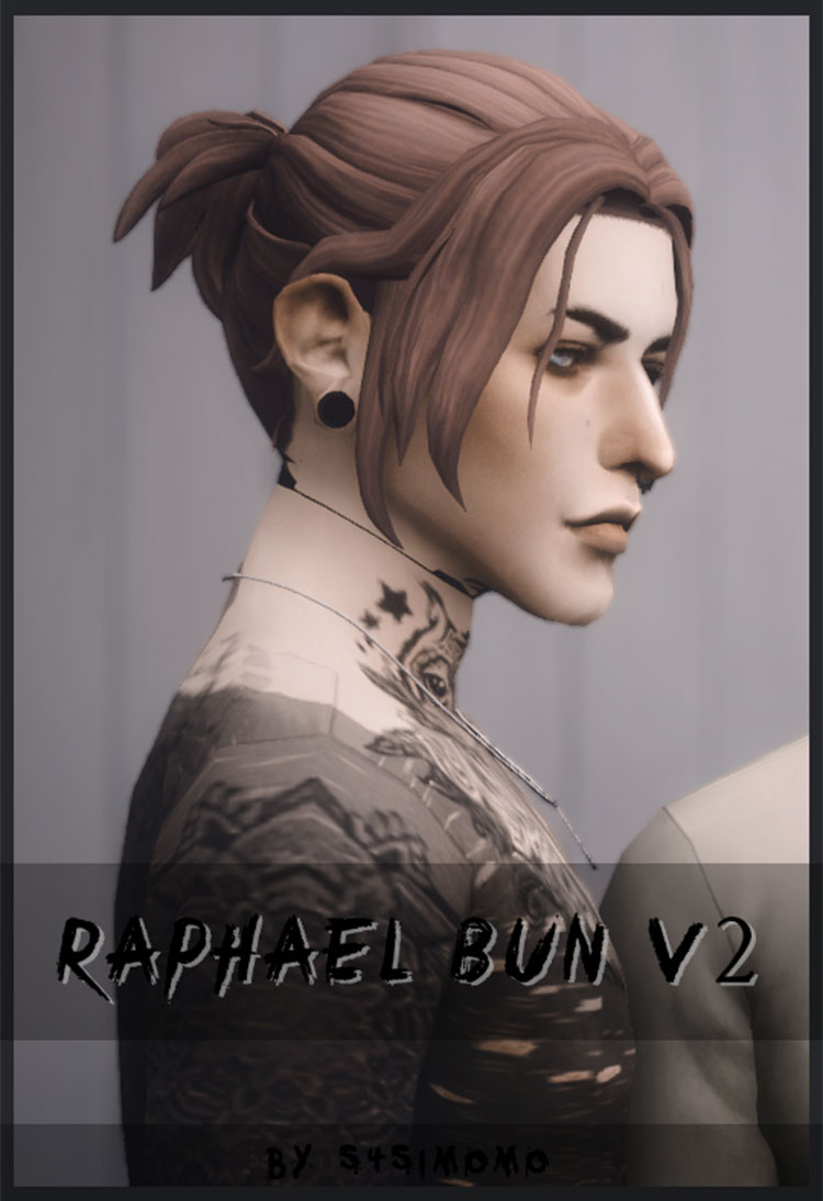 Raphael-Style Hair Bun - Male Sims 4 CC