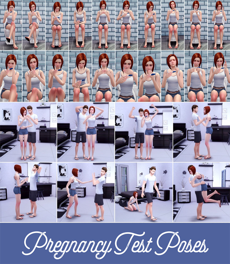 Pregnancy Test Poses by Atashi77 - The Sims 4
