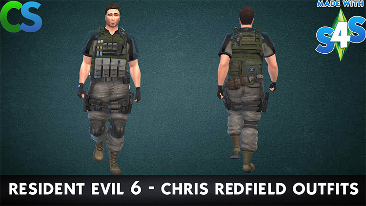Chris Redfield Outfit (RE6) Sims 4 CC screenshot