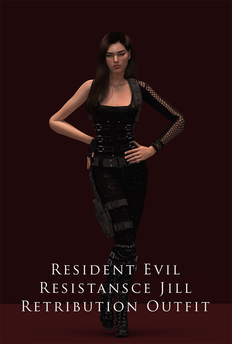 Jill Valentine Retribution Outfit (RE: Res.) CC Sims 4