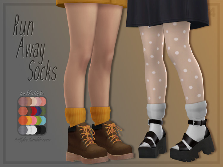 Run Away Socks by Trillyke for Sims 4