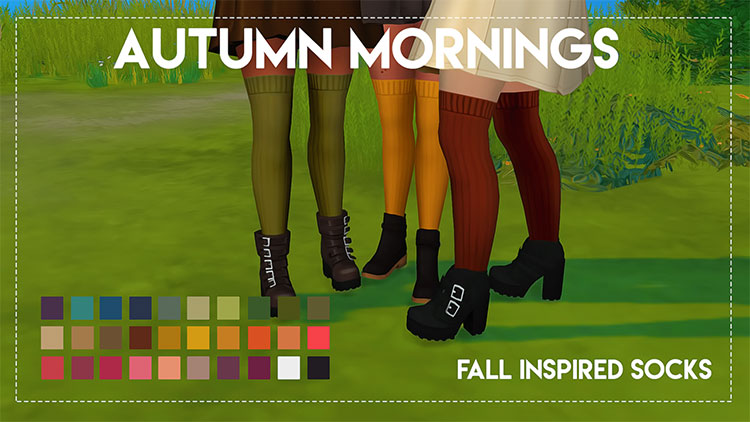 Autumn Mornings Socks CC for The Sims 4