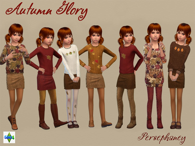 Autumn Glory Set Clothing - Sims 4 CC