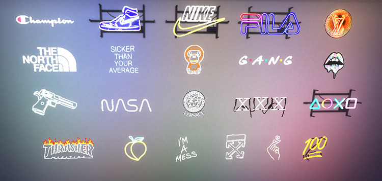 Fixed Neon Signs Sims 4 CC