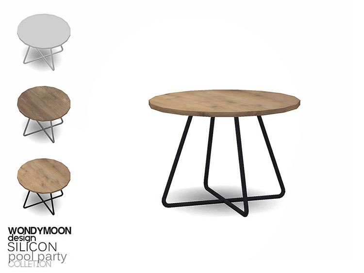Round Designed End Table CC - Sims 4
