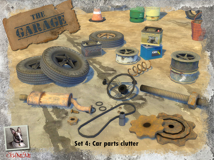 Car Parts Clutter for Sims 4