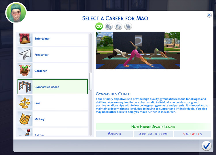 Gymnastics Coaching Career Sims 4 CC