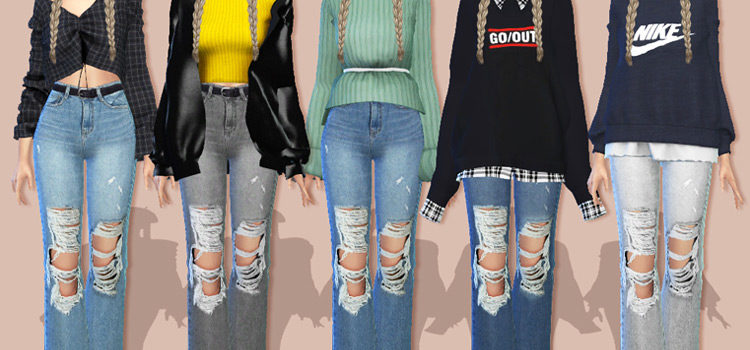 TS4 Ripped Jeans CC Preview