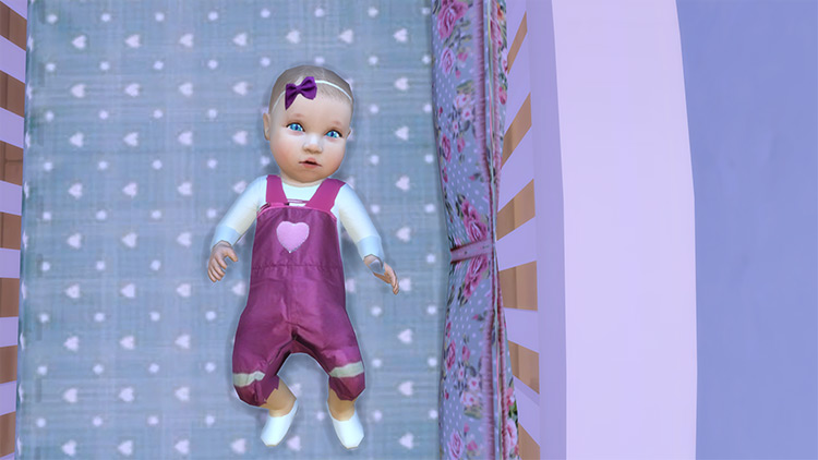 Purple Hearts Overalls for Sims 4