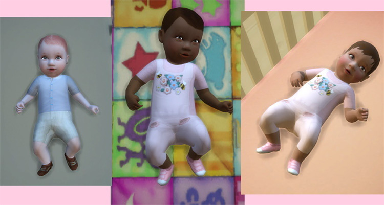 Baby Boy & Baby Girl Outfits TS4 CC