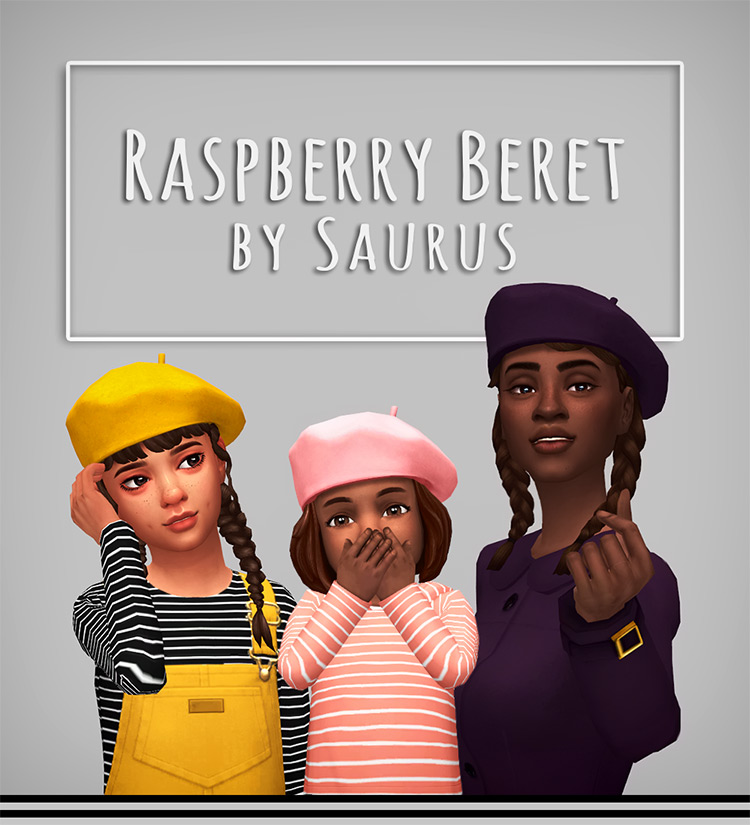Raspberry Beret CC for The Sims 4