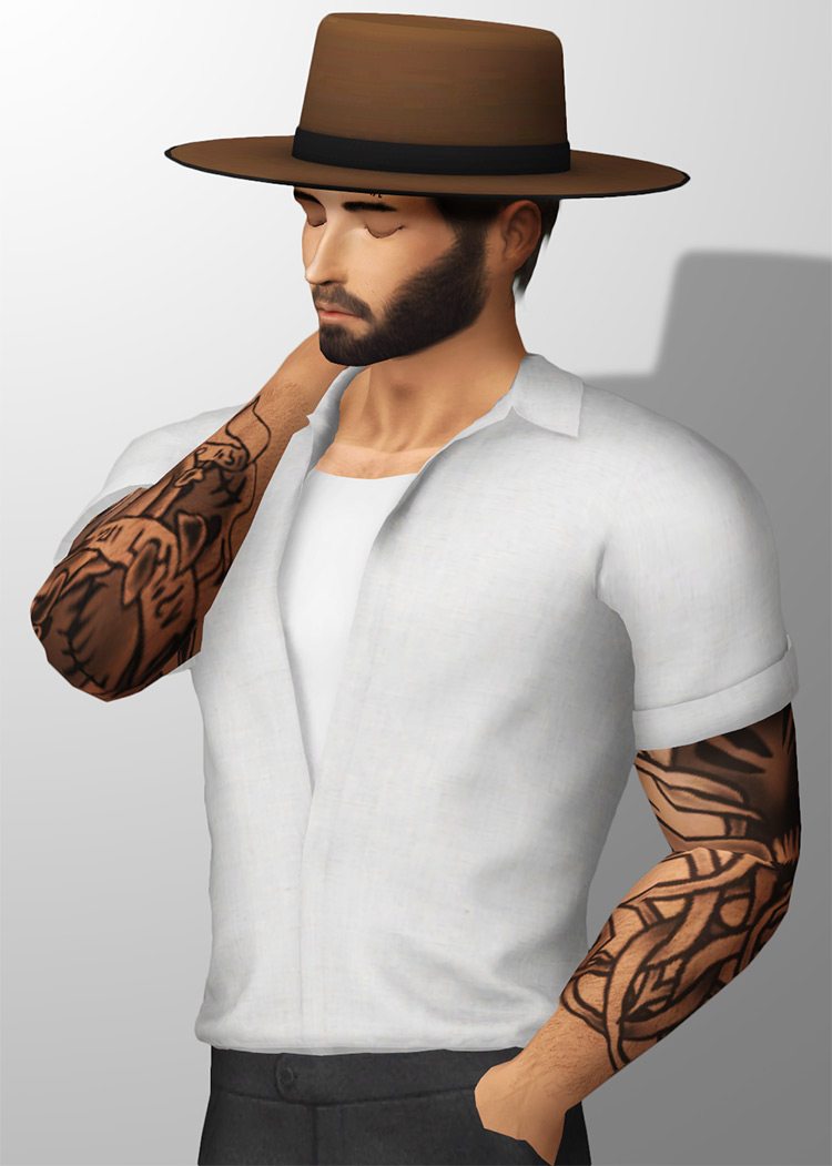 Wide Brim Hat CC for The Sims 4