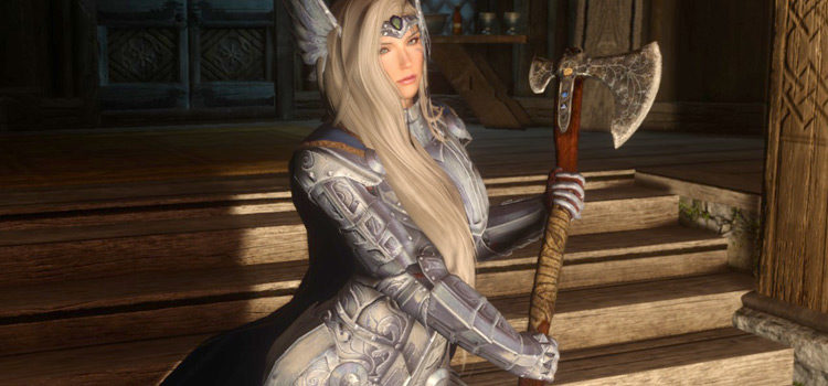 Leviathan Axe Two-Handed Modded Female Character - Skyrim