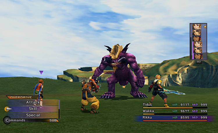 Catoblepas battle screenshot (Monster Arena) / FFX HD