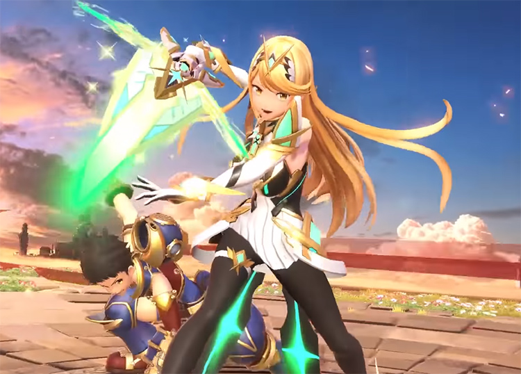 Mythra Victory Pose from Super Smash Bros. Ultimate