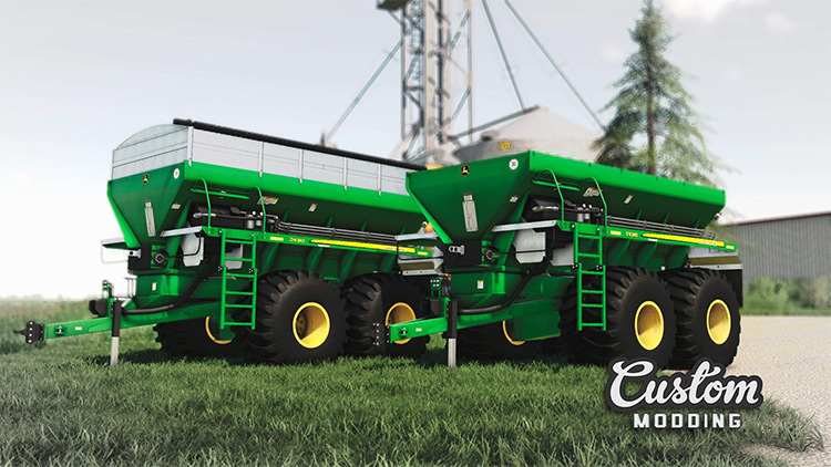 John Deere DN 345 fertilizer spreading trailer mod