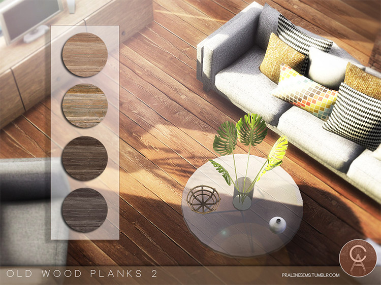 Old Wood Planks 2 by Pralinesims Sims 4 CC