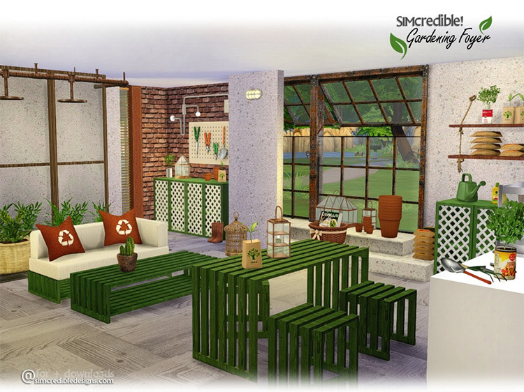 Gardening Foyer by SIMcredible! Sims 4 CC