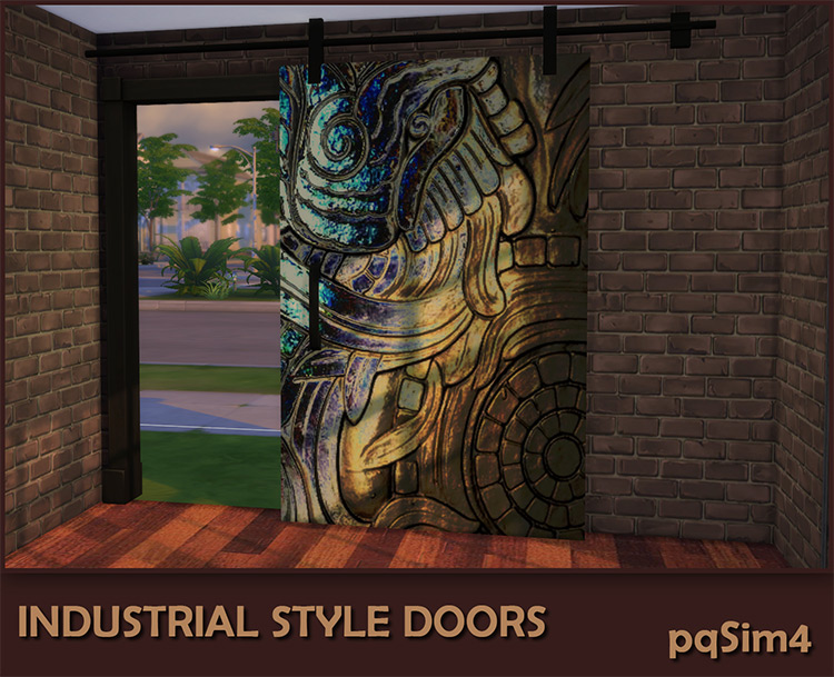 Industrial Style Décor Doors by pqSim4 Sims 4 CC