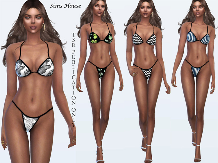 Print Bikini Swimsuit Sims 4 CC