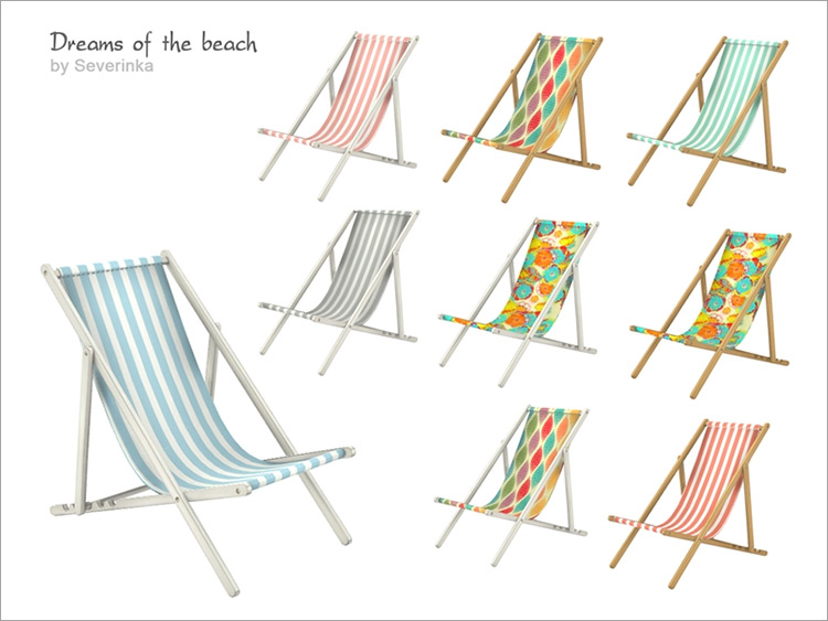 Beach Deck Chair for Sims 4