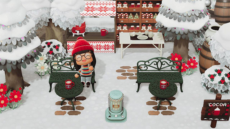 Outdoor Hot Cocoa Stand - ACNH Winter Idea