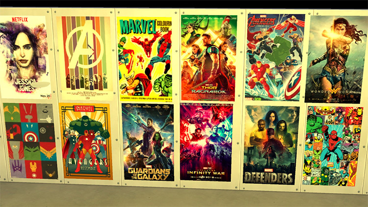 Marvel/DC-Themed Posters - Sims 4 CC