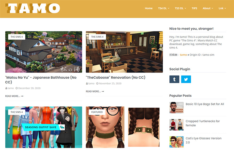 Tamo CC Creator Blog Screenshot