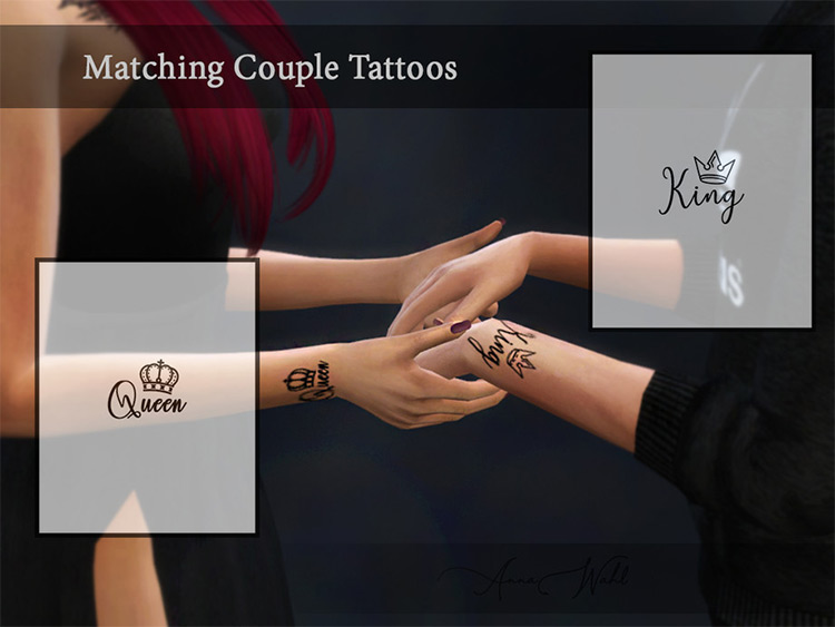 King and Queen Tattoos CC Set for TS4