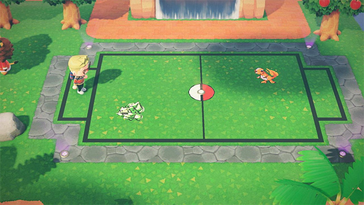 Outdoor battle arena for Pokemon in ACNH