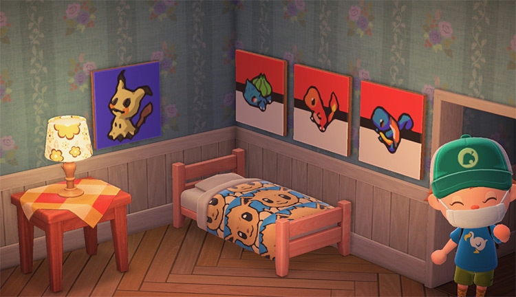 Pokémon Bedroom Pattern Ideas in ACNH