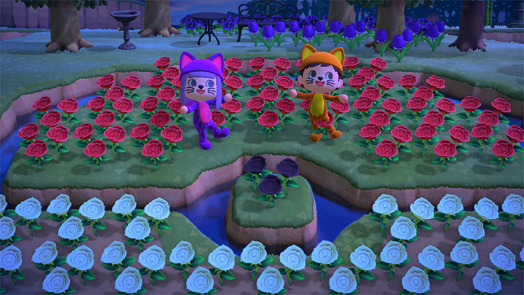 Pokéball Lake with Flowers in ACNH