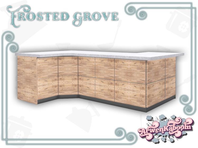Frosted Grove Counter Island for Sims 4