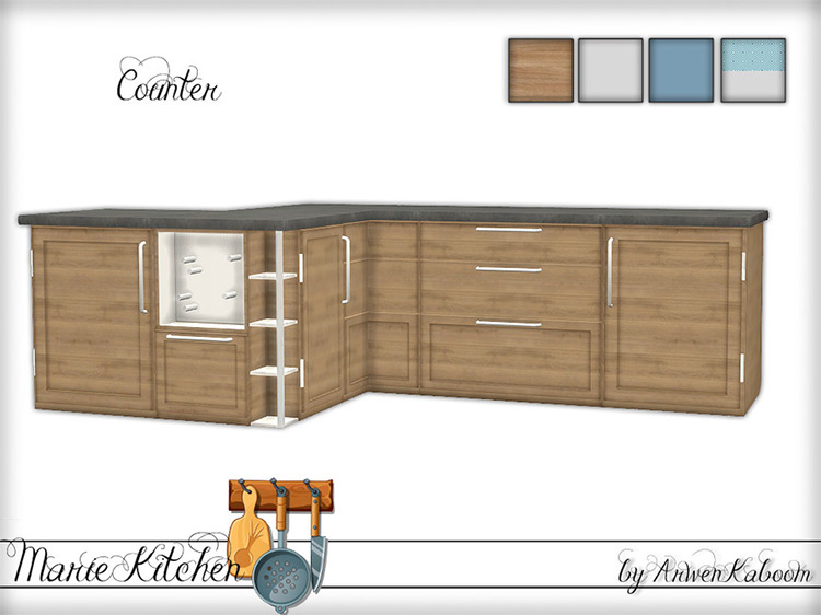 Marie Kitchen Counter for Sims 4