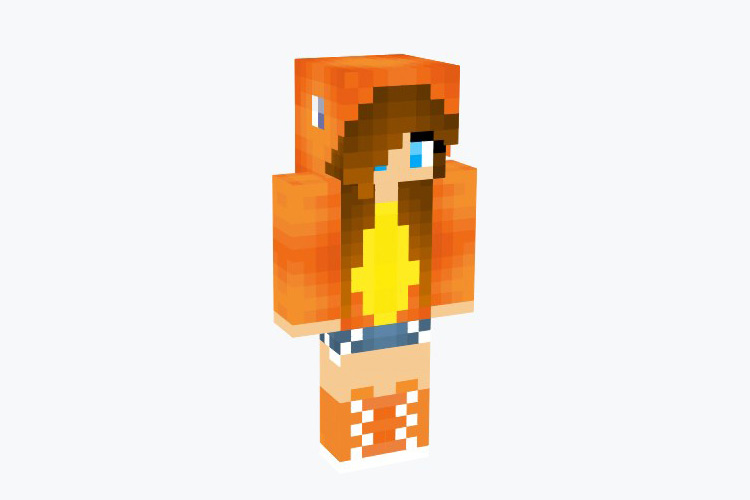 Charizard Hoodie Girl Minecraft Skin