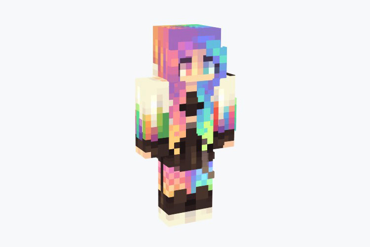 Rainbow Beat (Girl) Skin For Minecraft