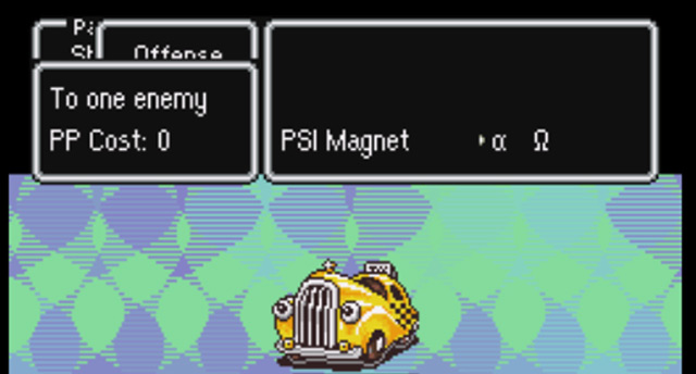Paula using PSI Magnet in battle / Earthbound