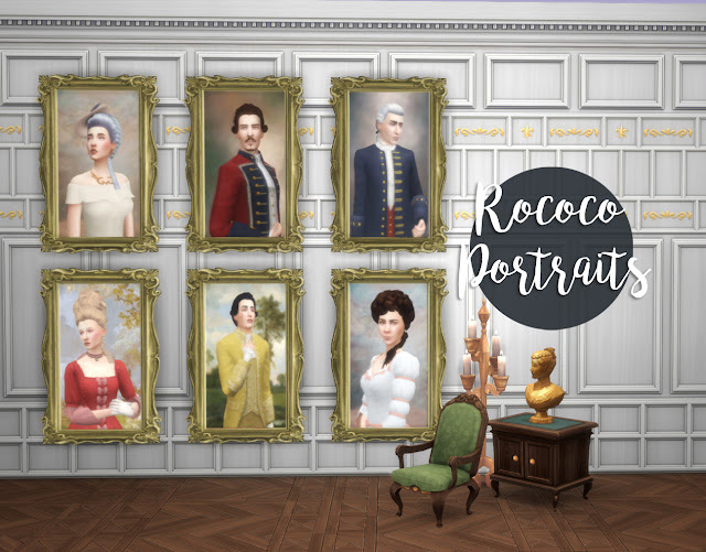 Rococo Portraits / Sims 4 CC