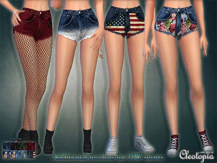 High Waisted Shorts Sims4 mod
