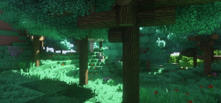 Minecraft Forest with better foliage mod