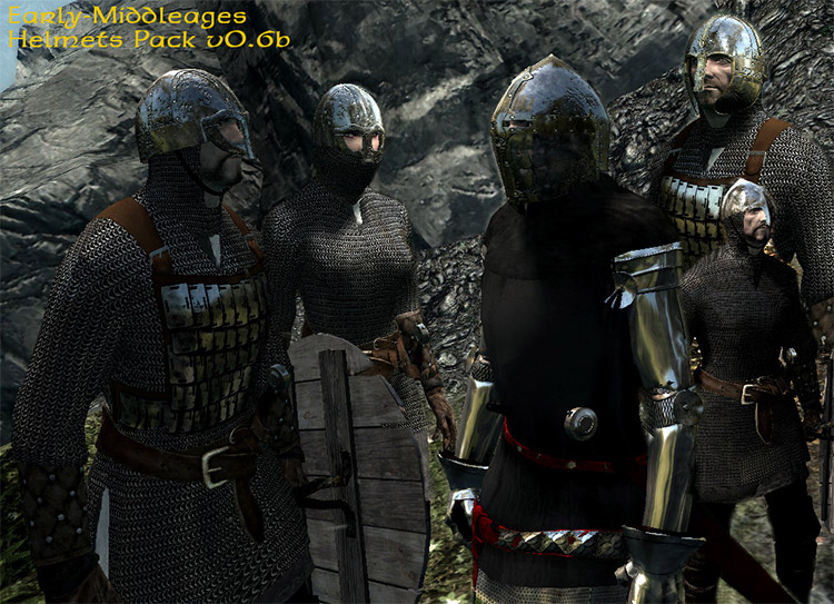 Early middle ages helmets set preview