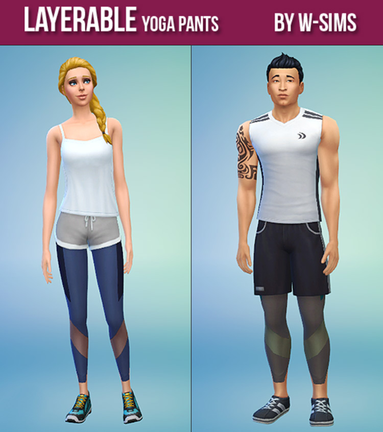 Layerable Yoga Pants (Guys and Girls) TS4 CC